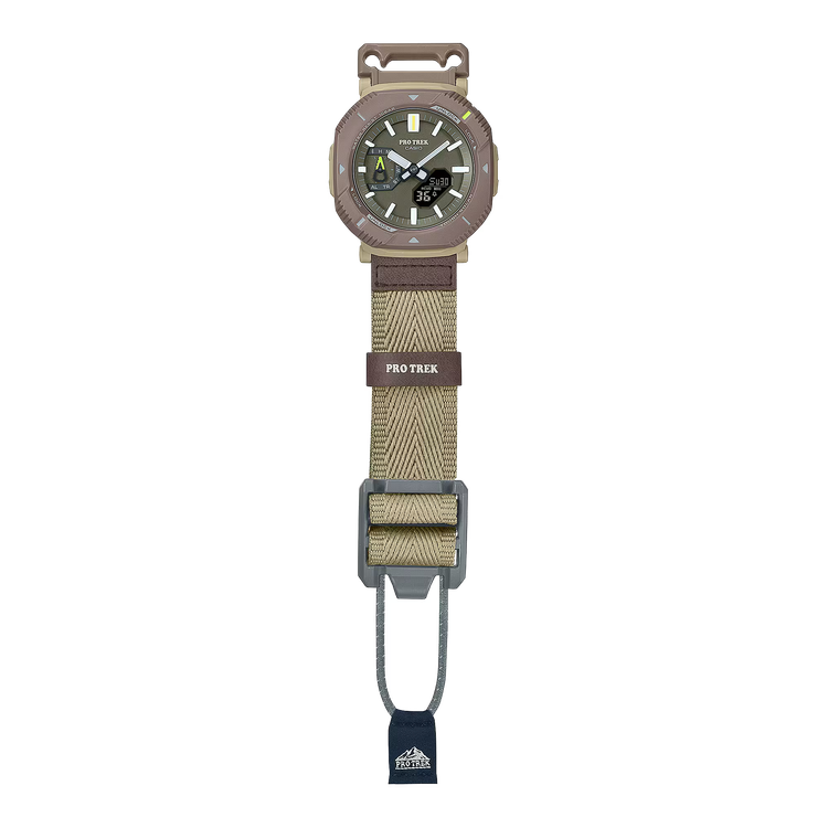 ساعت کاسیو PRO TREK PRJ-B001 با طراحی حرفهای Outdoor، شارژ خورشیدی Tough Solar، اتصال Bluetooth و مقاومت 100 متری؛ انتخابی مناسب برای طبیعتگردی، کوهنوردی و استفاده روزمره.