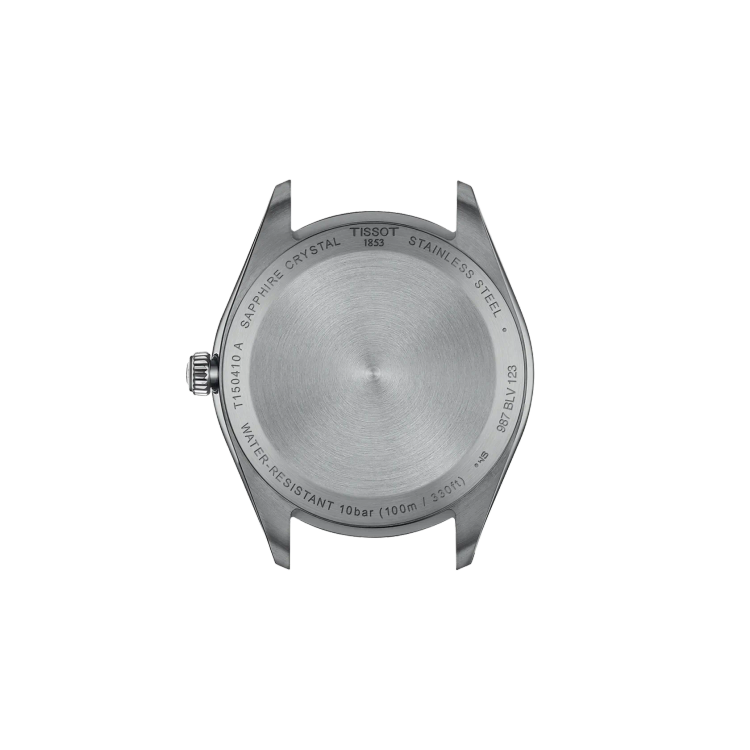 بند استیل ضدزنگ ساعت Tissot PR 100 ساده نمای پشت ساعت