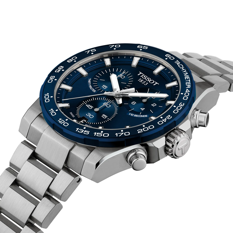 نمای جانبی قاب 45.5 میلیمتری ساعت تیسوت Supersport Chrono